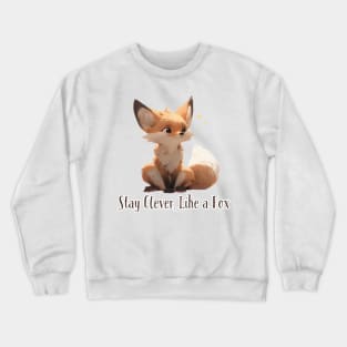 "Stay Clever, Like a Fox" Digital Art Print on Crewneck Sweatshirt